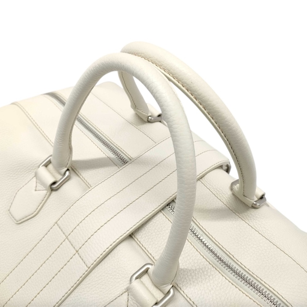 Bally White Leather Travel Duffel Bag - Picture 5 of 14